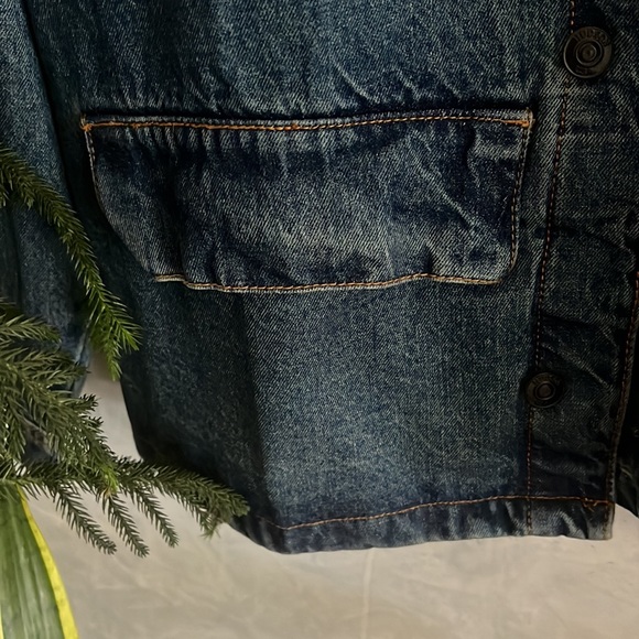 Hudson Jeans Mens Blue Denim Jean Jacket/Long-sleeve Shirt NWT Black Pockets - Picture 5 of 11